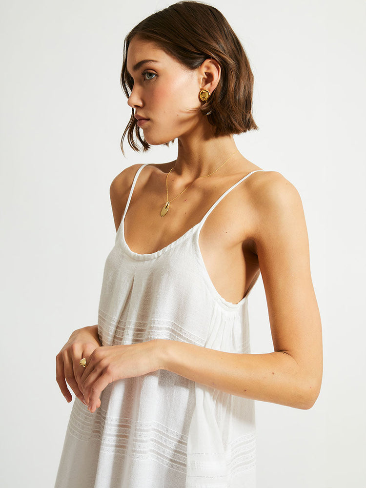 Nia Slip Dress in Abira White