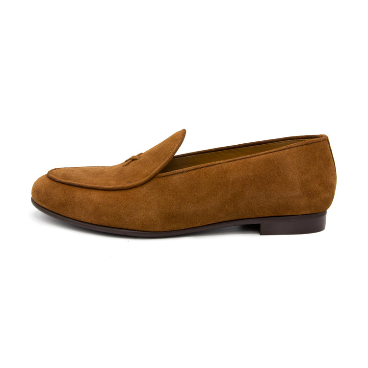 Men’s Suede Milano Loafer in Cognac