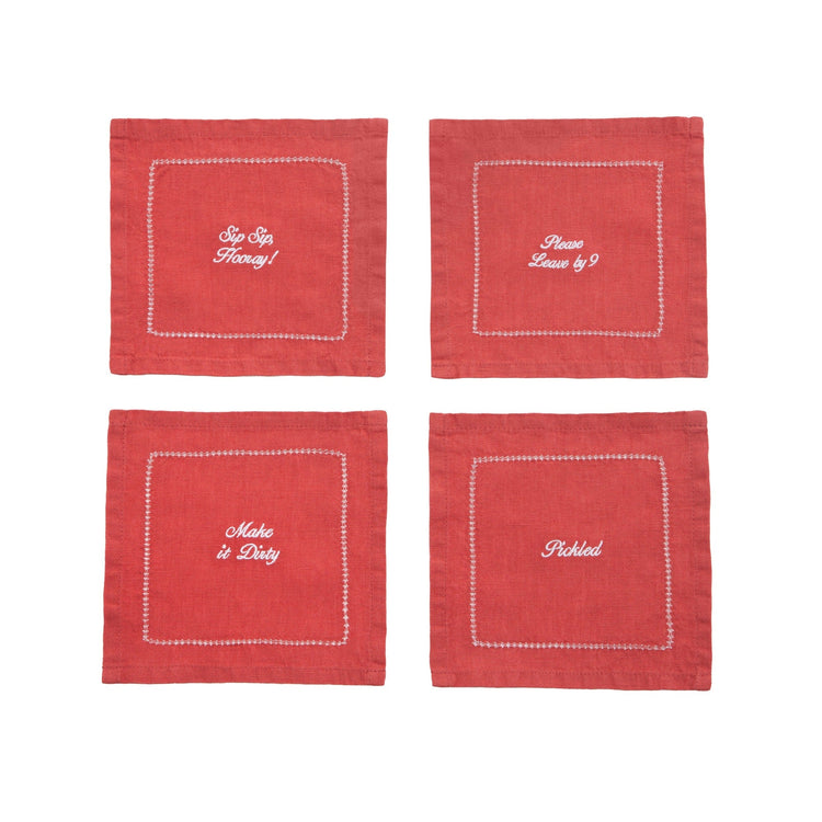 Cheeky Cocktail Napkin, Set of Four