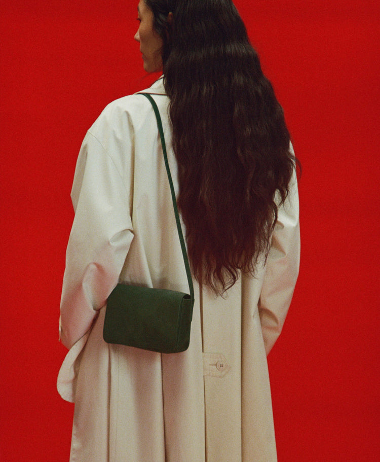 Clio Bag in Moss Suede