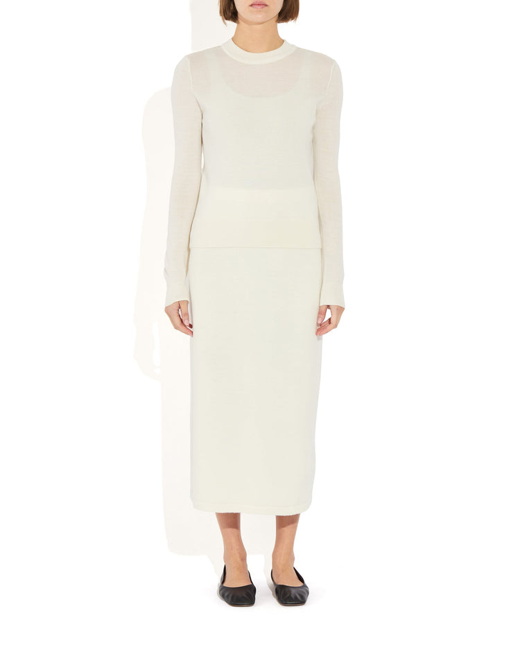 Dara Sweater Skirt in Blanc