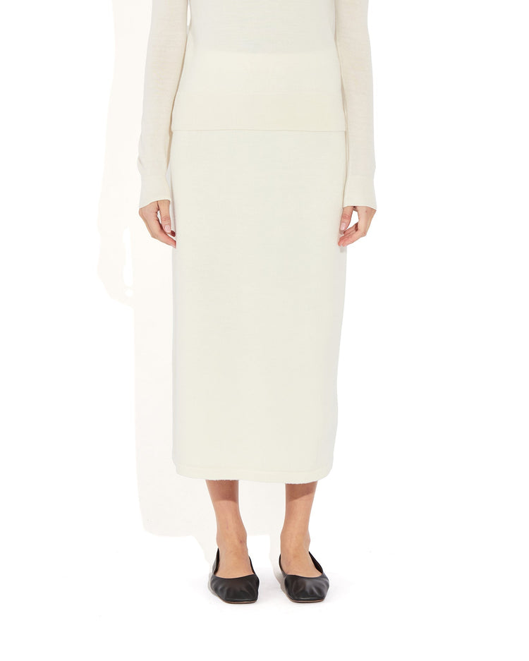 Dara Sweater Skirt in Blanc