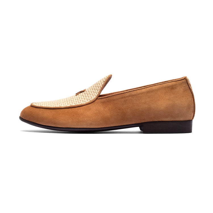 Men’s Cognac Raffia Milano Loafer