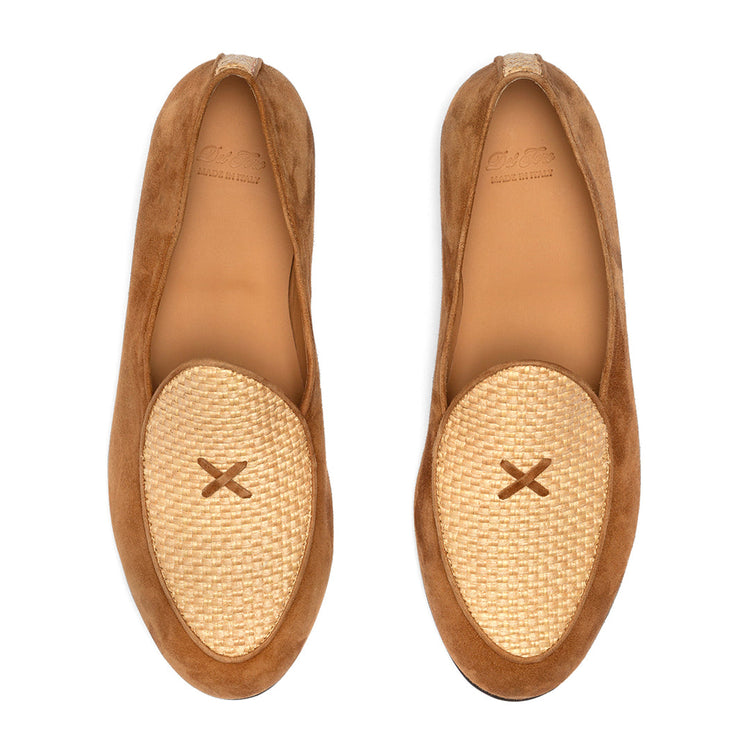 Men’s Cognac Raffia Milano Loafer