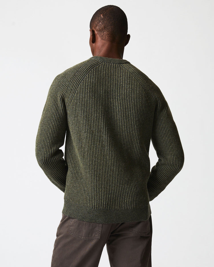 Fisherman Rib Crew in Olive