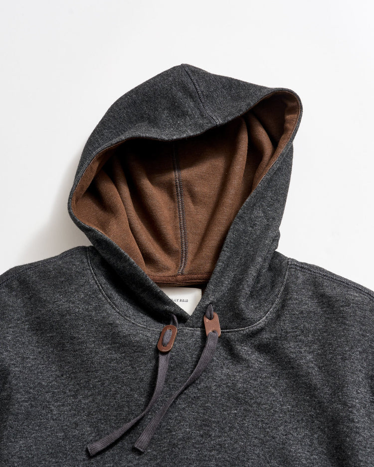 Rib Hoodie Pullover in Black