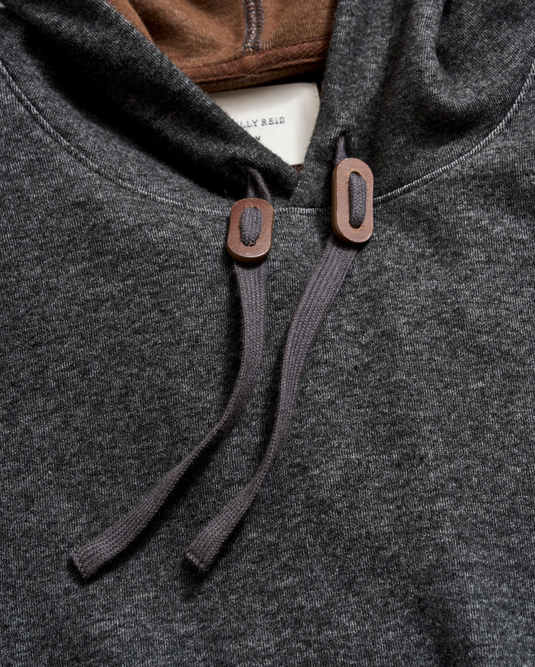 Rib Hoodie Pullover in Black