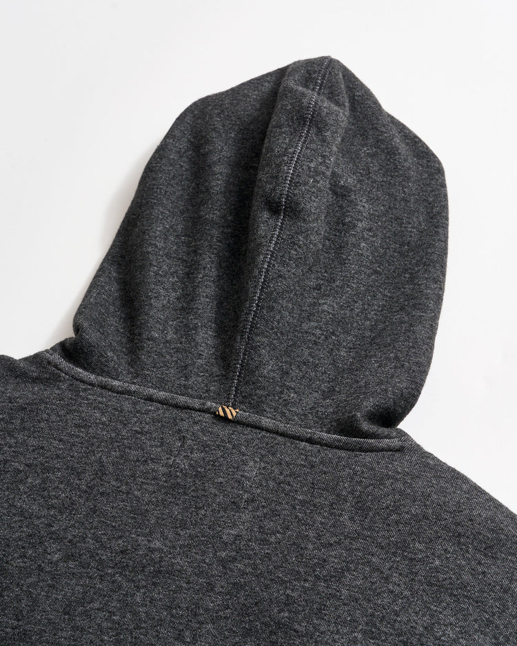 Rib Hoodie Pullover in Black