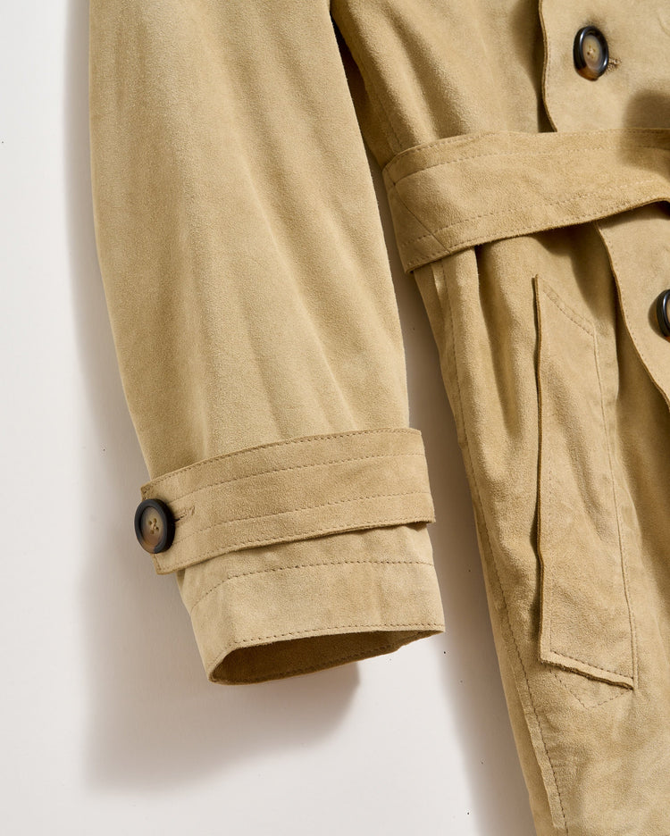 Women’s Long Suede Trench Coat