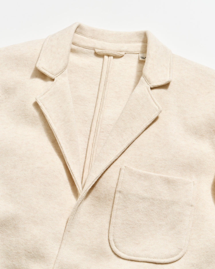 Heathered Knit Sport Coat in Oatmeal