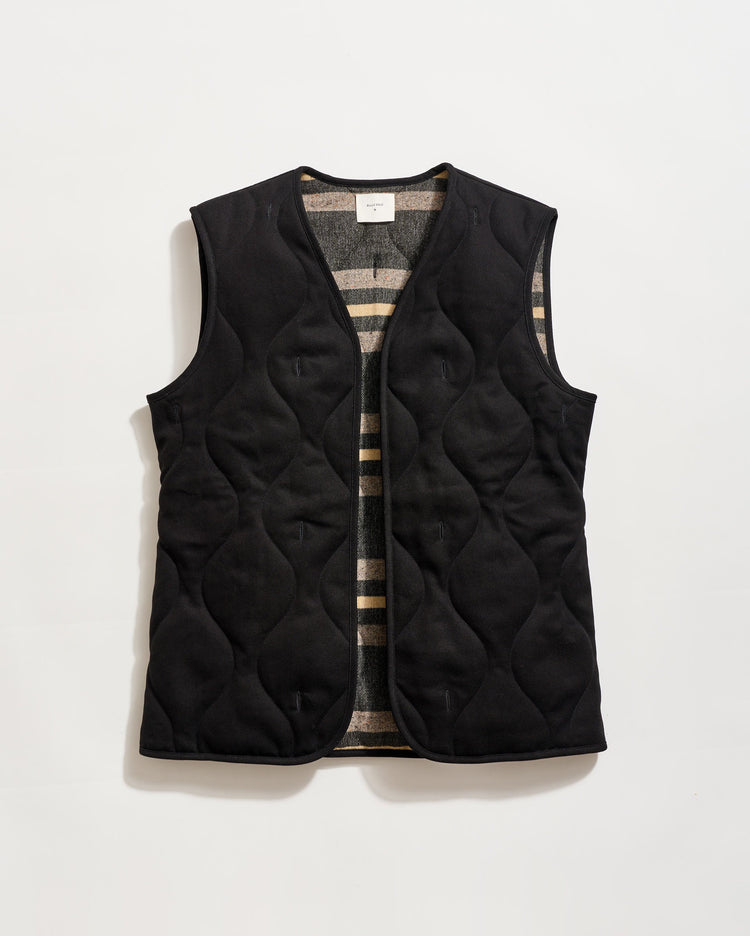 Waxed Canvas Bond Peacoat in Black