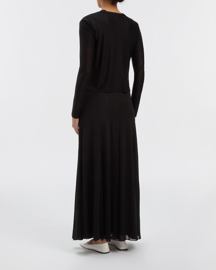 Semi-Sheer Hazel Cardigan in Noir