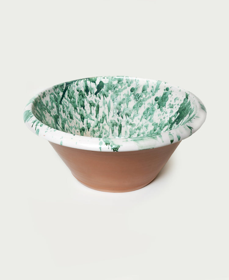 Green Large Splatterware Basin