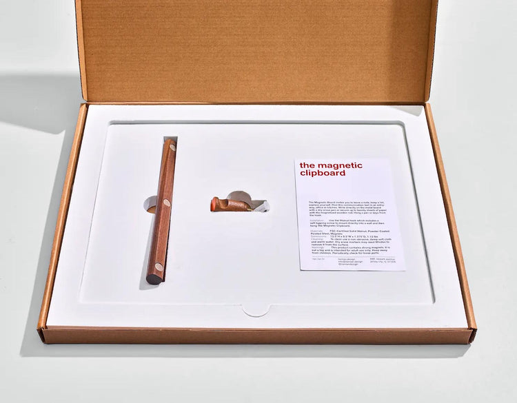 Magnetic Wall Clipboard in Grey/Orange