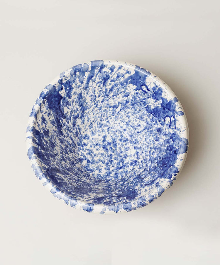 Large Blue Splatterware Basin
