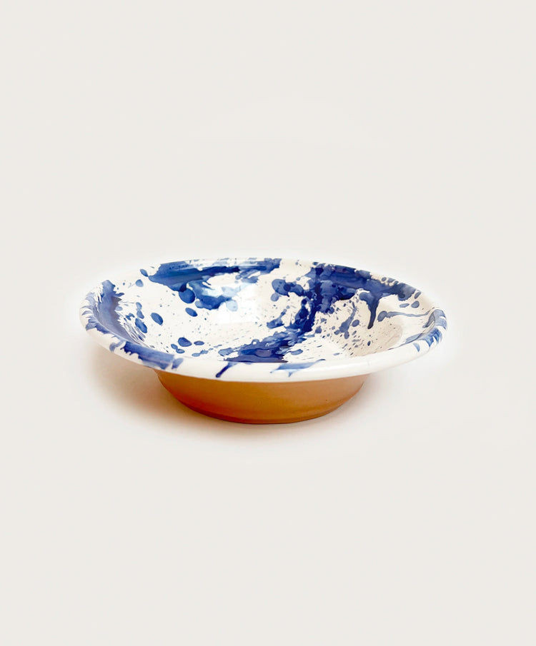 Blue Splatterware Pasta Dish