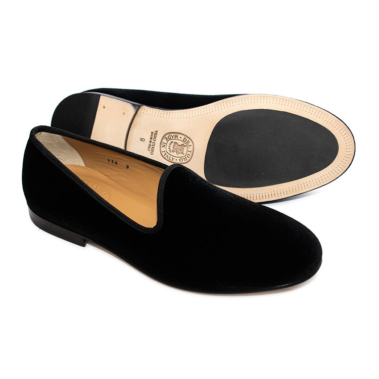 Men’s Black Velvet Slippers II