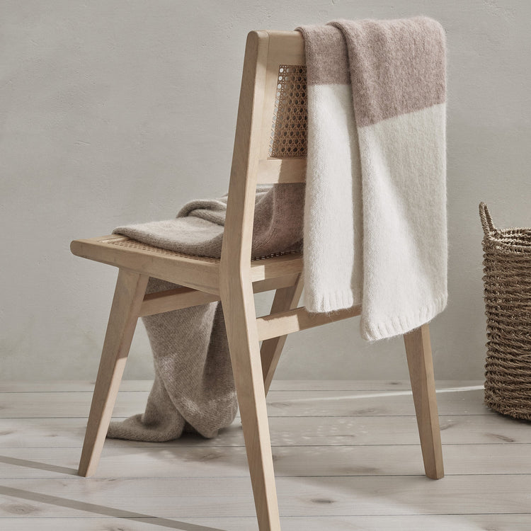 Color-Block Alpaca Throw
