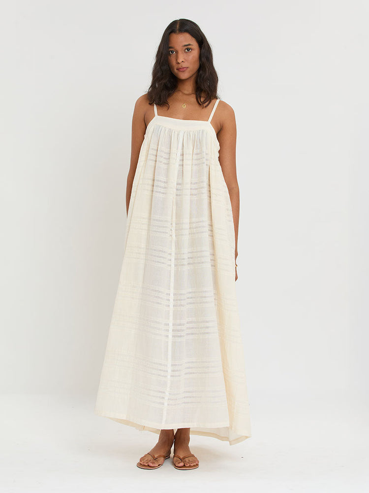 Eda Slip Dress in Lacee Cream