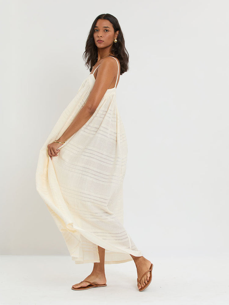 Eda Slip Dress in Lacee Cream