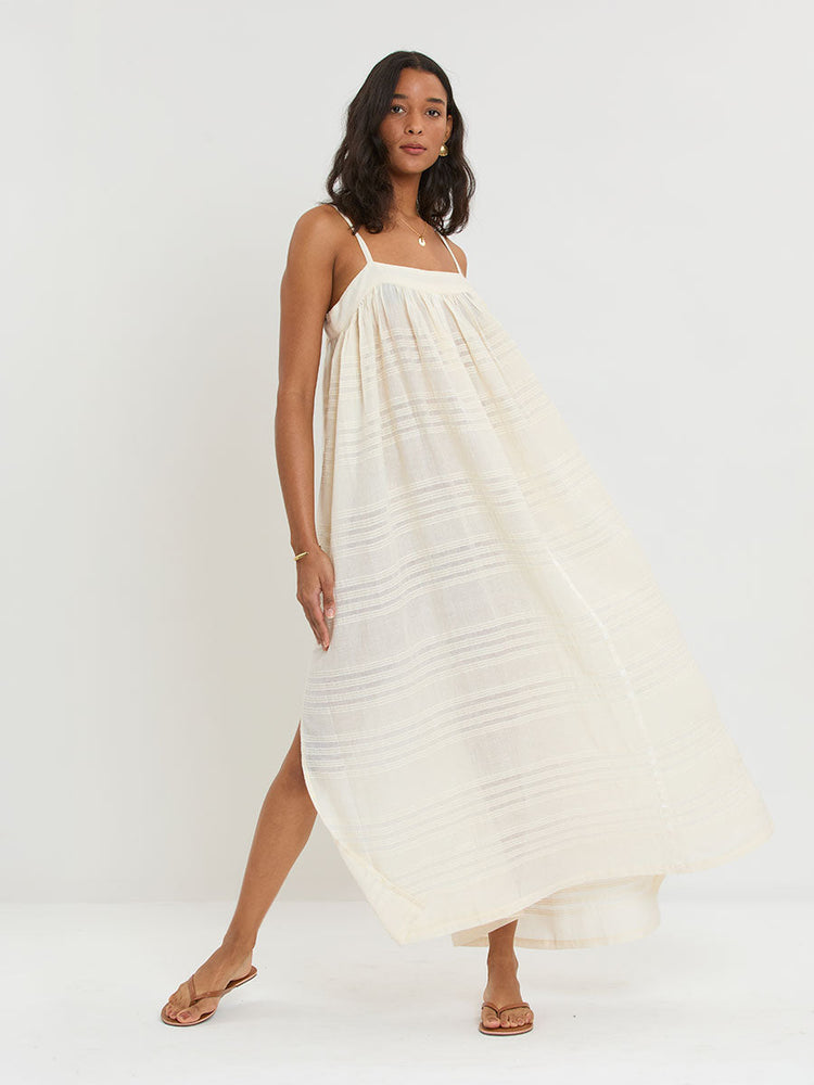 Eda Slip Dress in Lacee Cream