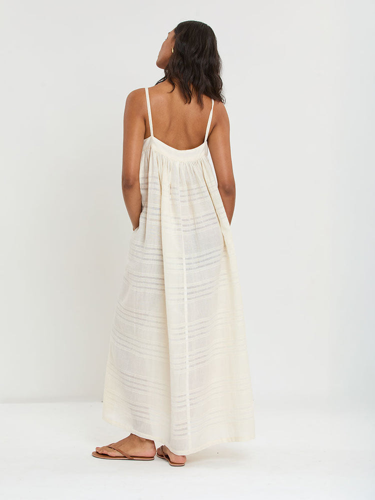 Eda Slip Dress in Lacee Cream