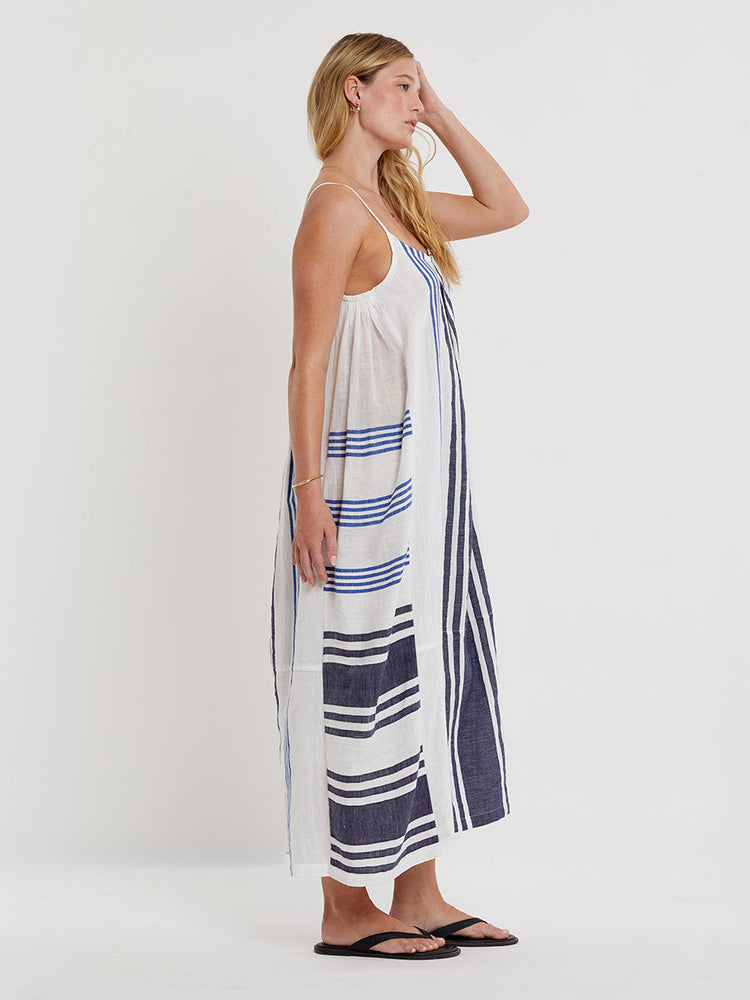 Nia Slip Dress in Marina Blue