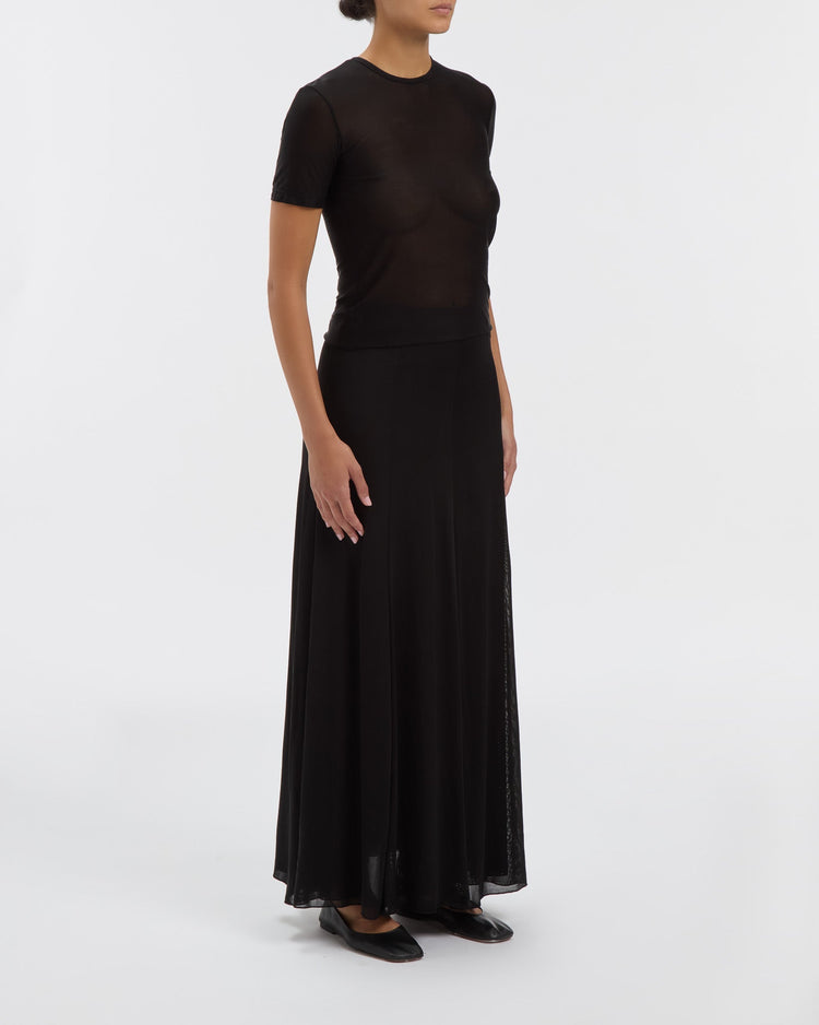Semi-Sheer Luna Tee in Noir