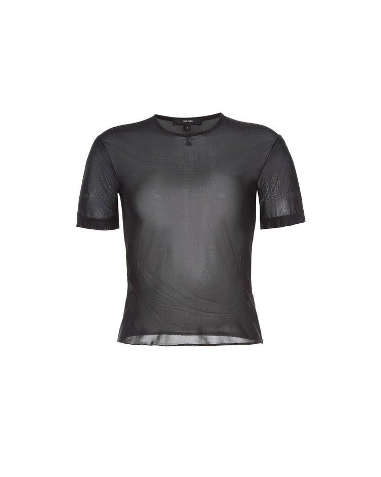 Semi-Sheer Luna Tee in Noir