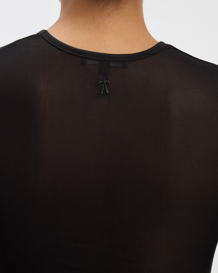 Semi-Sheer Luna Tee in Noir
