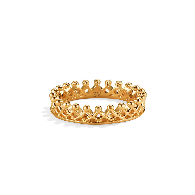 Crown Ring in 24K Gold