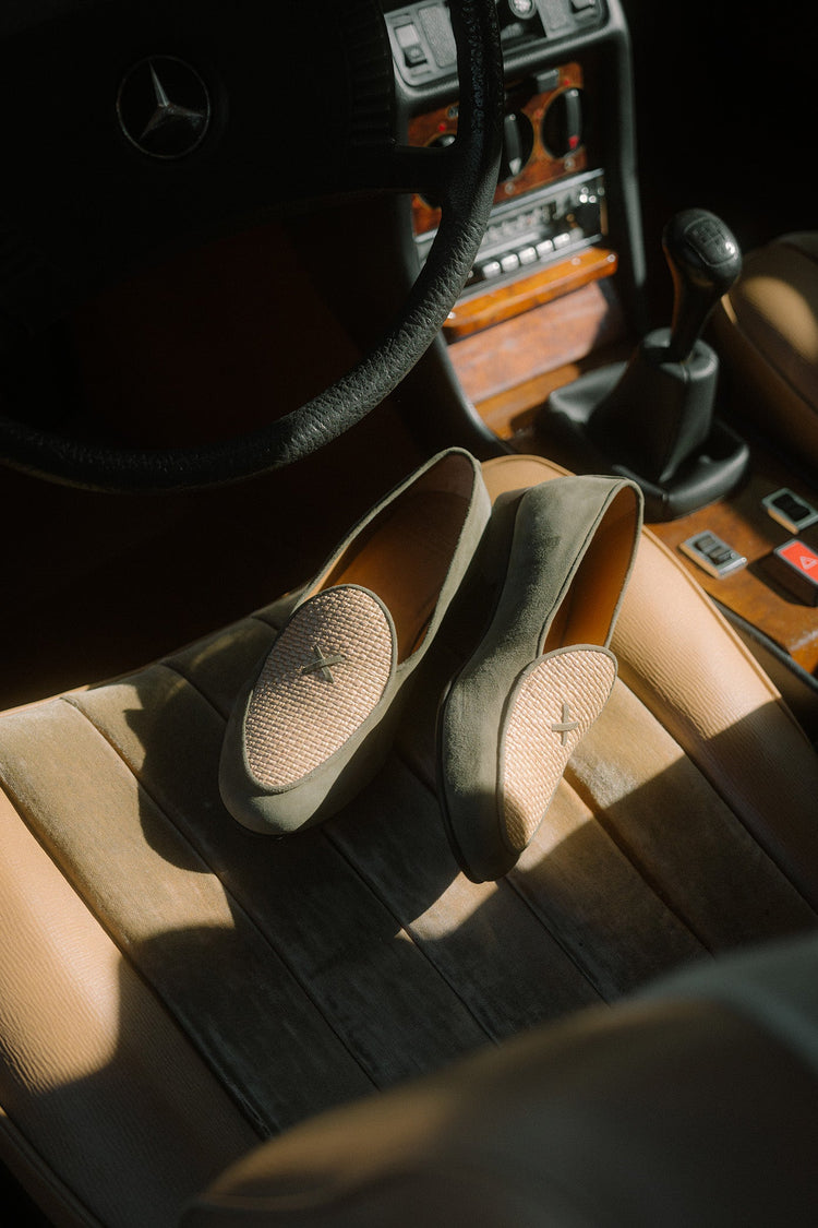Men’s Olive Raffia Milano Loafer