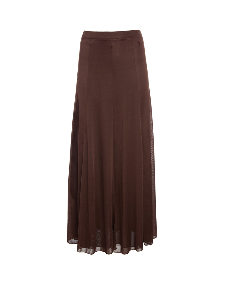 Semi-Sheer Olivia Skirt in Chocolate