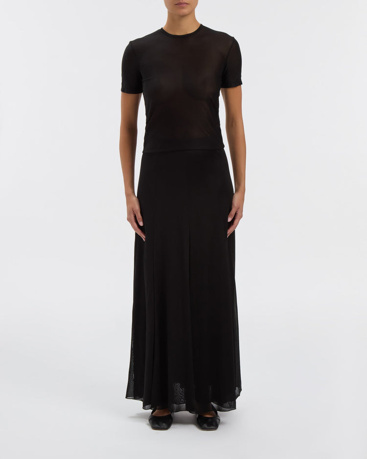 Semi-Sheer Olivia Skirt in Noir