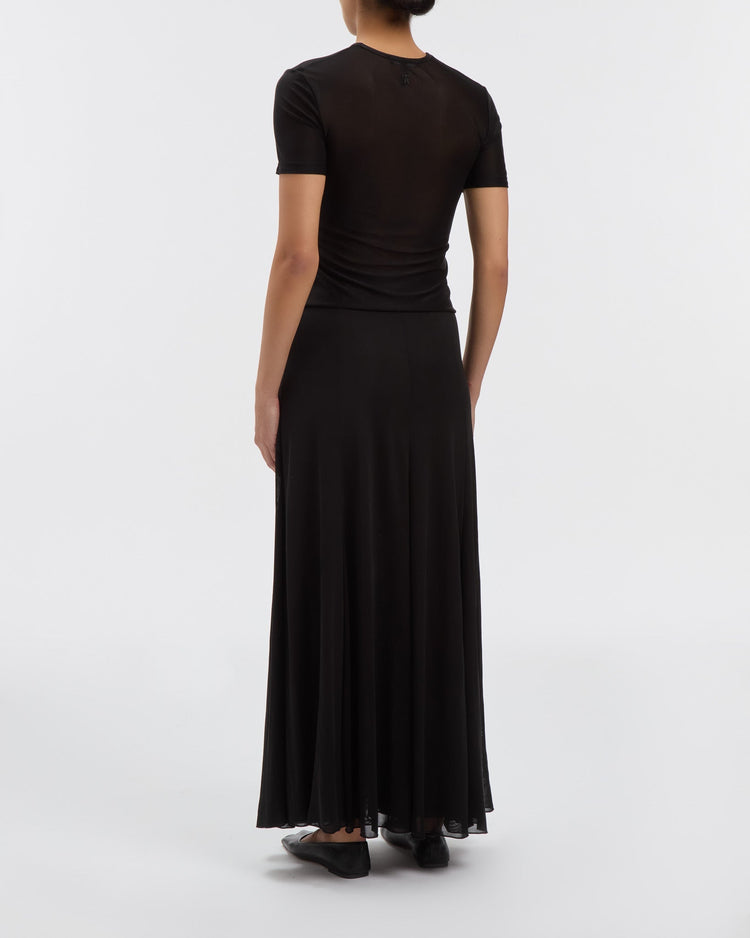 Semi-Sheer Olivia Skirt in Noir
