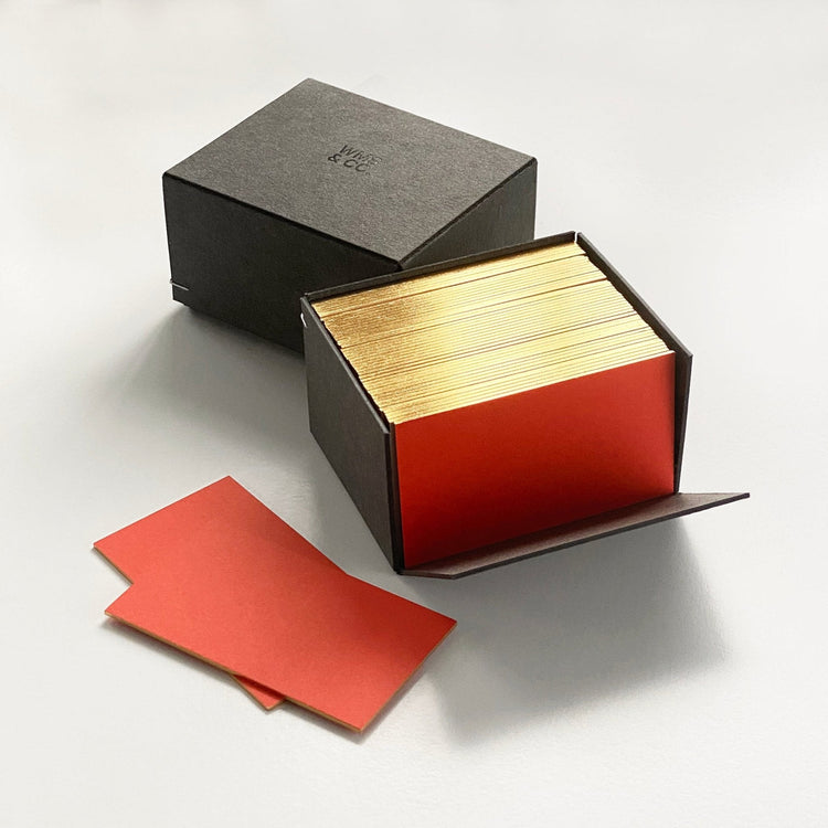 Red Small Cards with Gold Edging