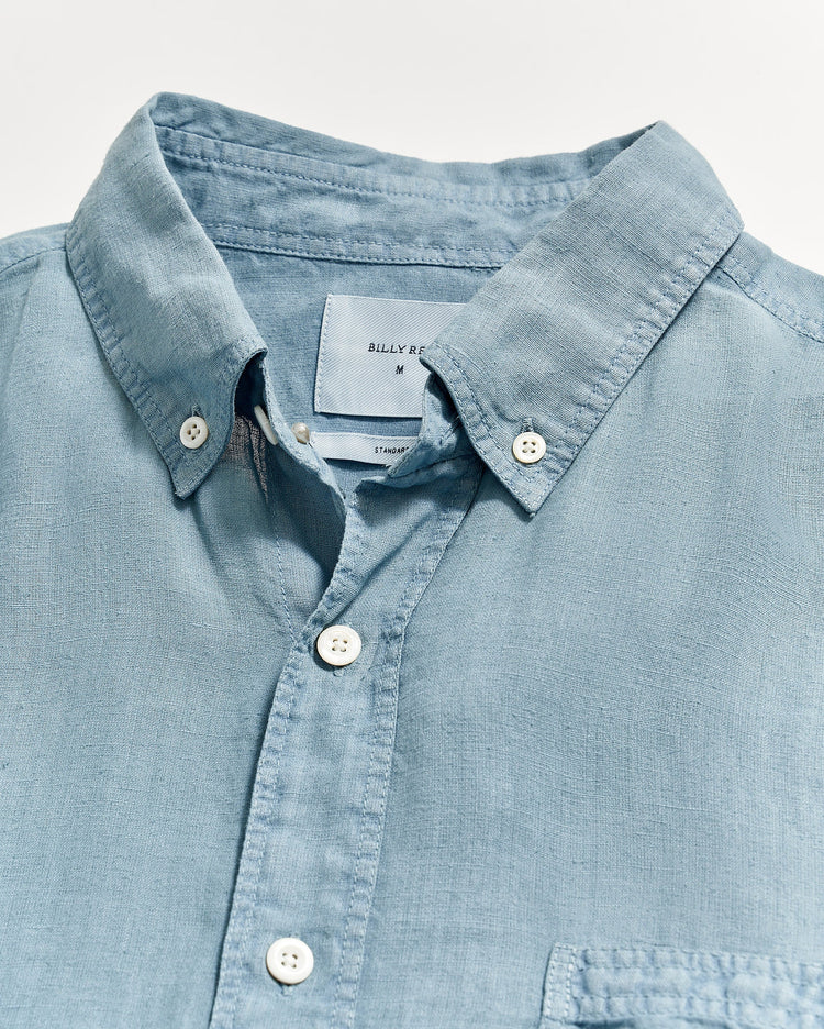 Men’s Tuscumbia Linen Shirt in Denim Blue