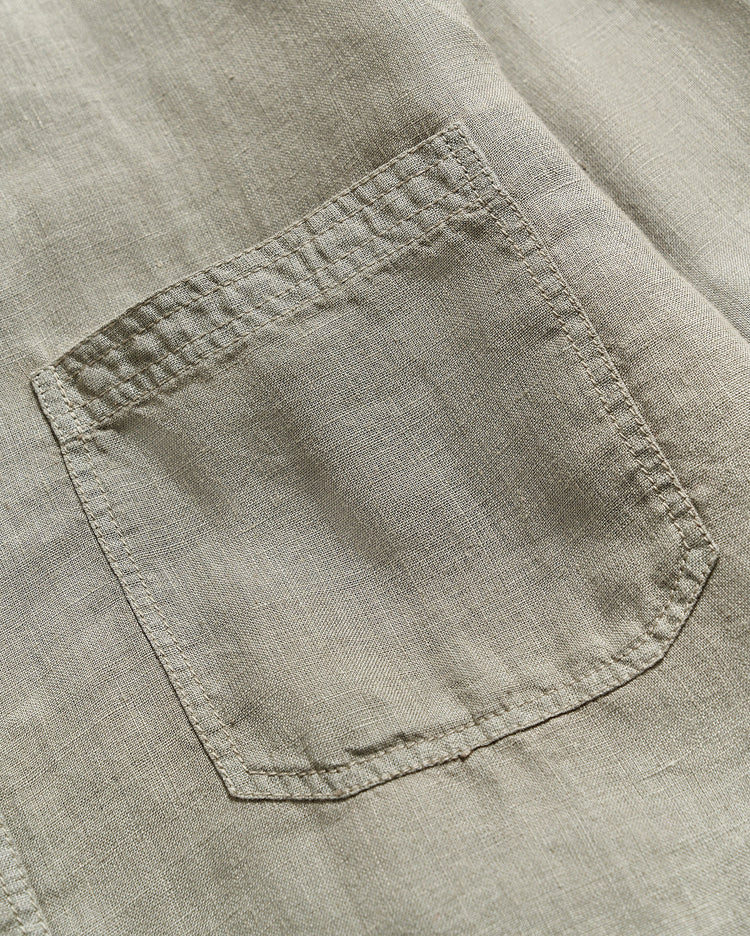Men’s Tuscumbia Linen Shirt in Slate Green