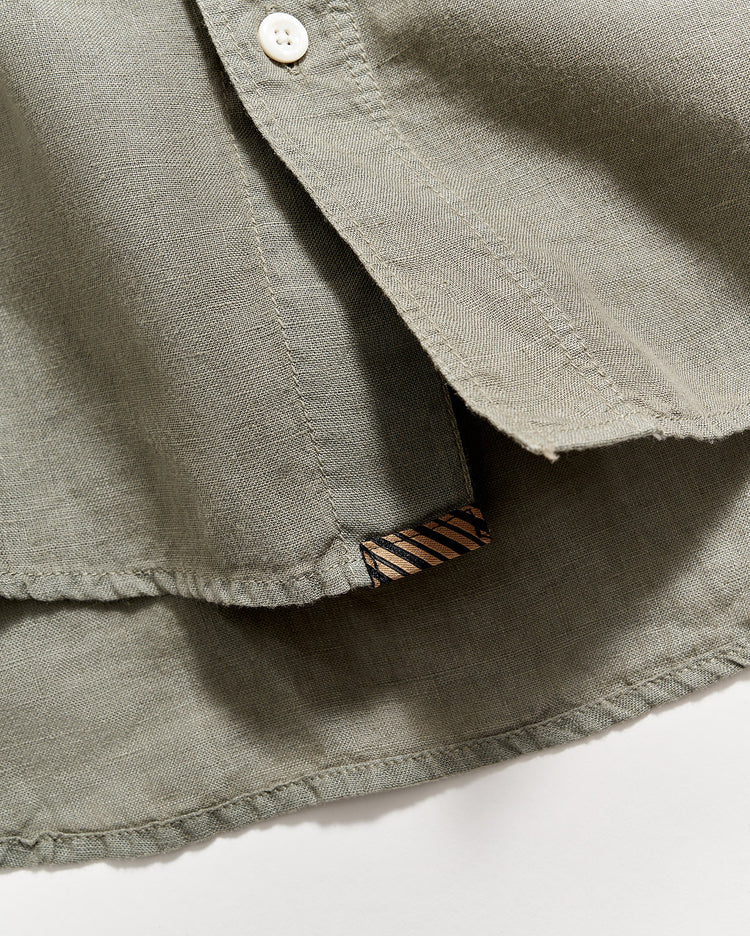 Men’s Tuscumbia Linen Shirt in Slate Green