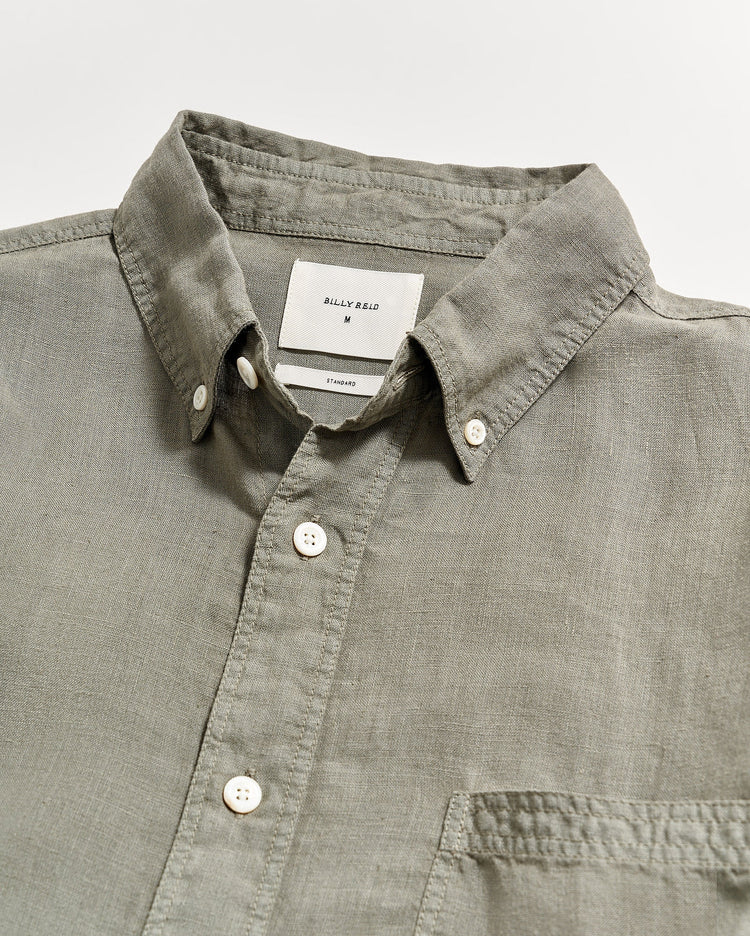 Men’s Tuscumbia Linen Shirt in Slate Green