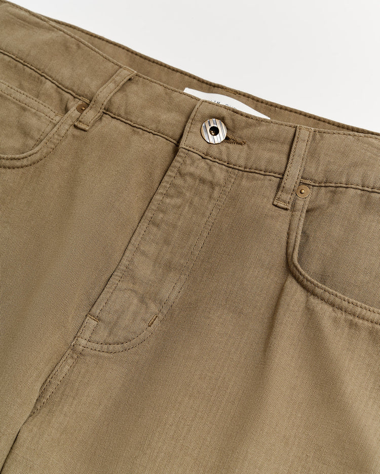 Men’s Cotton Linen Five Pocket Pant in Moss