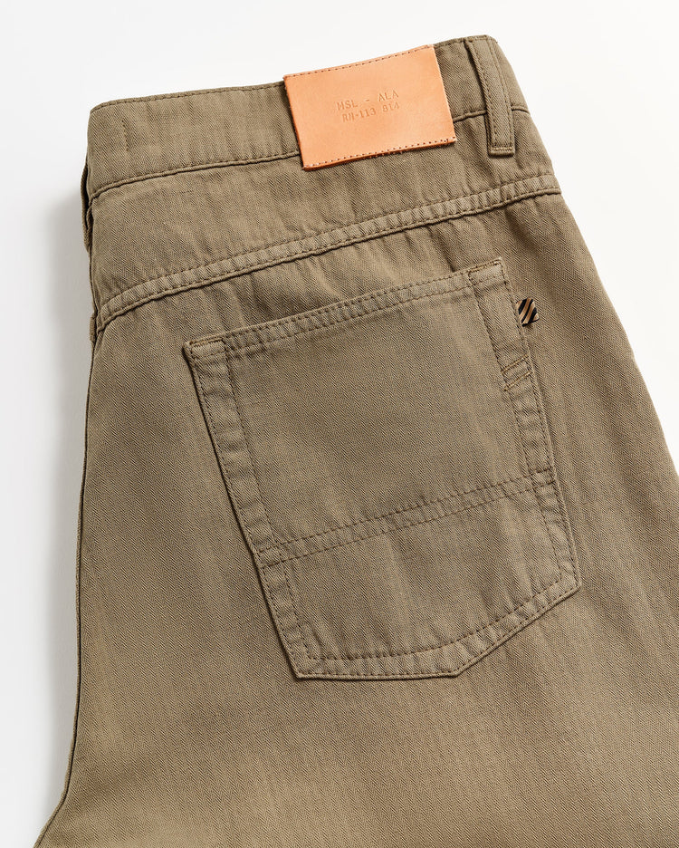 Men’s Cotton Linen Five Pocket Pant in Moss