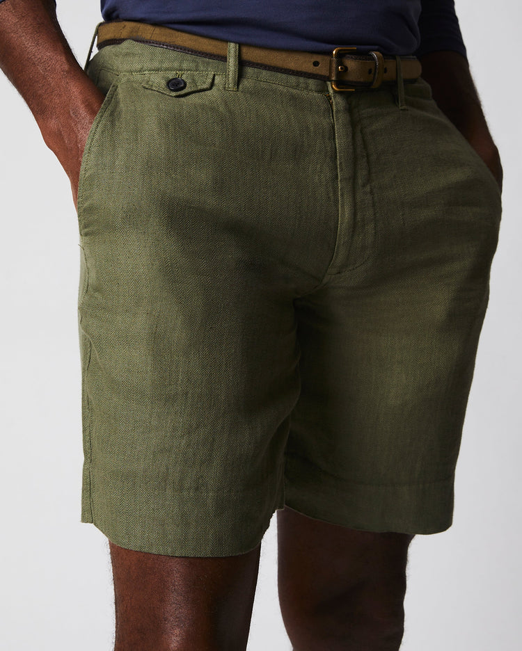 Men’s Linen Moore Short in Olive