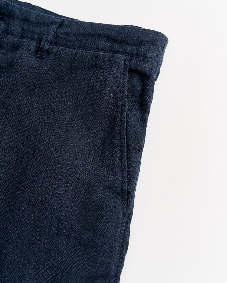 Men’s Linen Moore Short in Carbon Blue