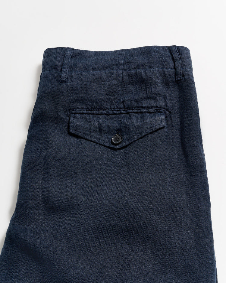 Men’s Linen Moore Short in Carbon Blue