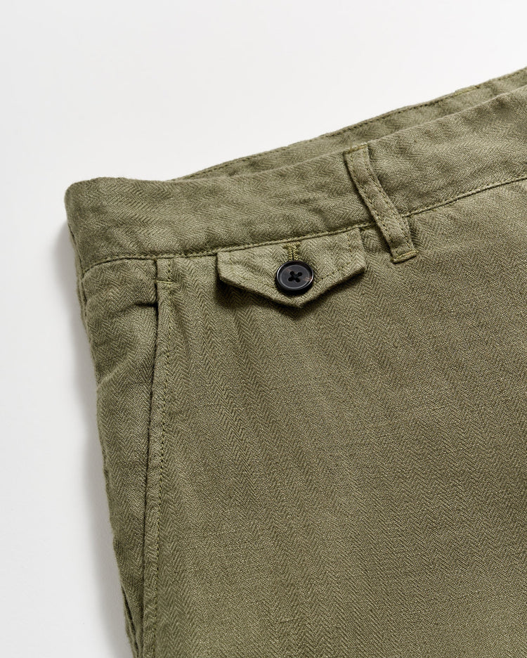 Men’s Linen Moore Short in Olive