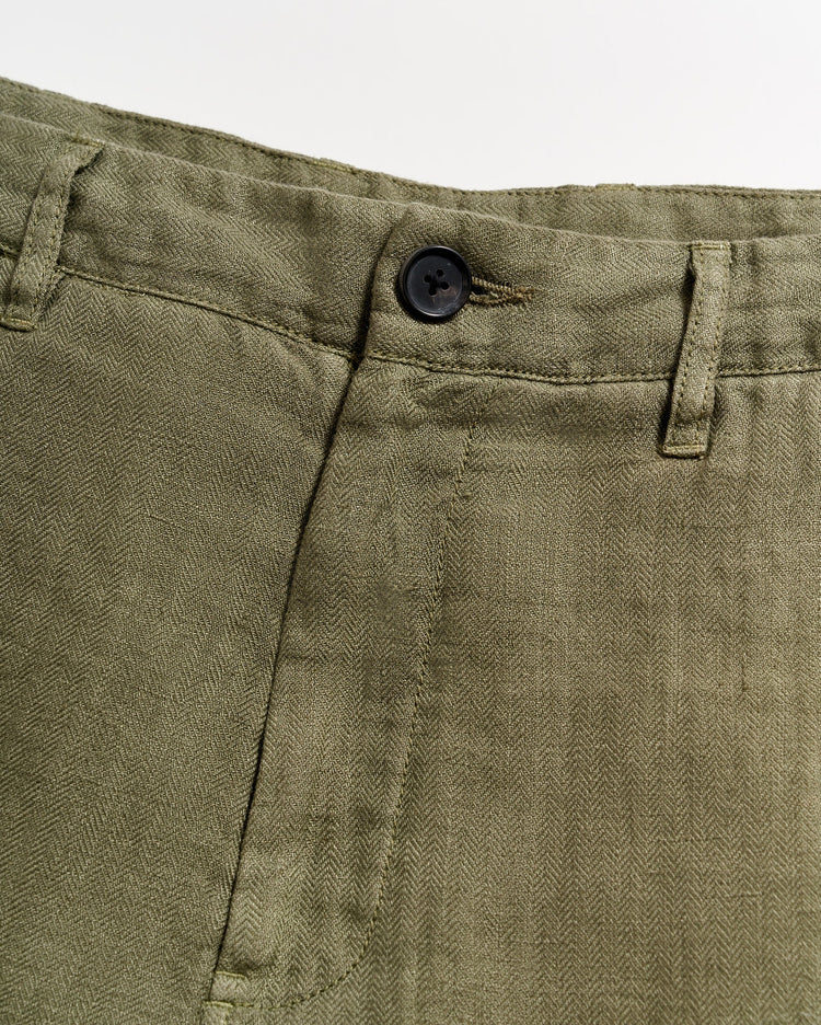 Men’s Linen Moore Short in Olive