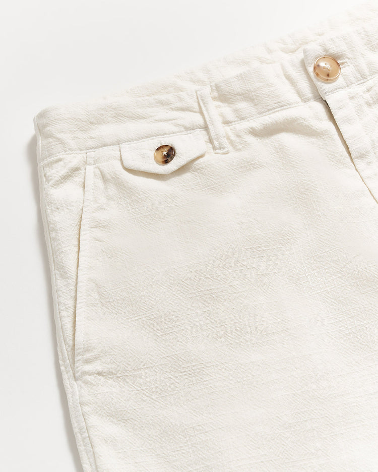 Men’s Slub Cotton Short in Tinted White