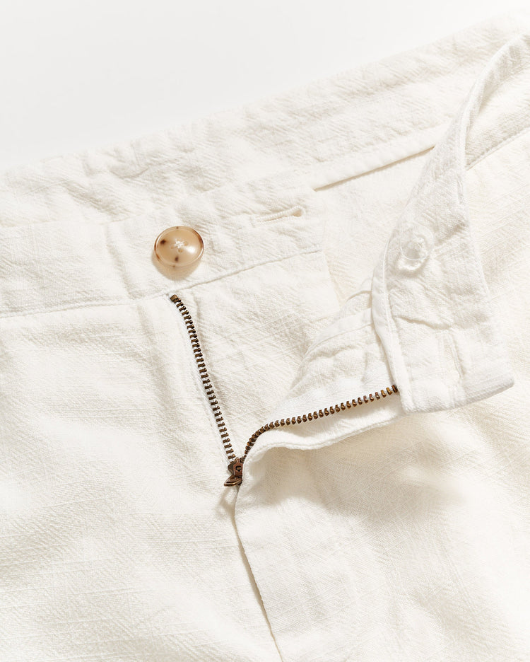 Men’s Slub Cotton Short in Tinted White