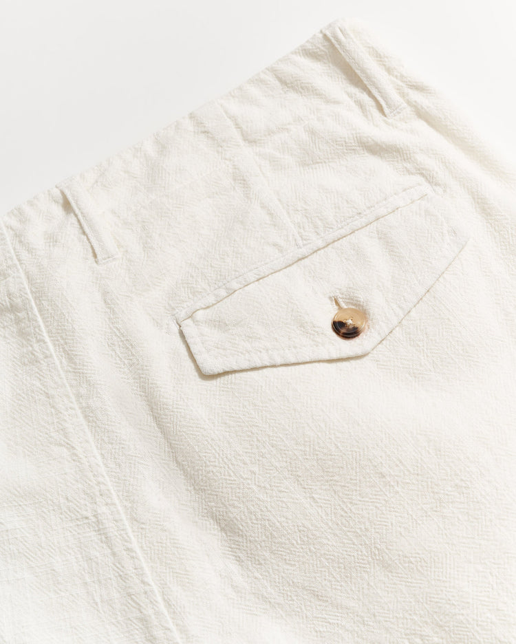 Men’s Slub Cotton Short in Tinted White